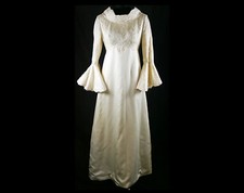 Size 6 Bridal Gown - Glamorous 1960s Empire Wedding Dress with Flared Sleeves
