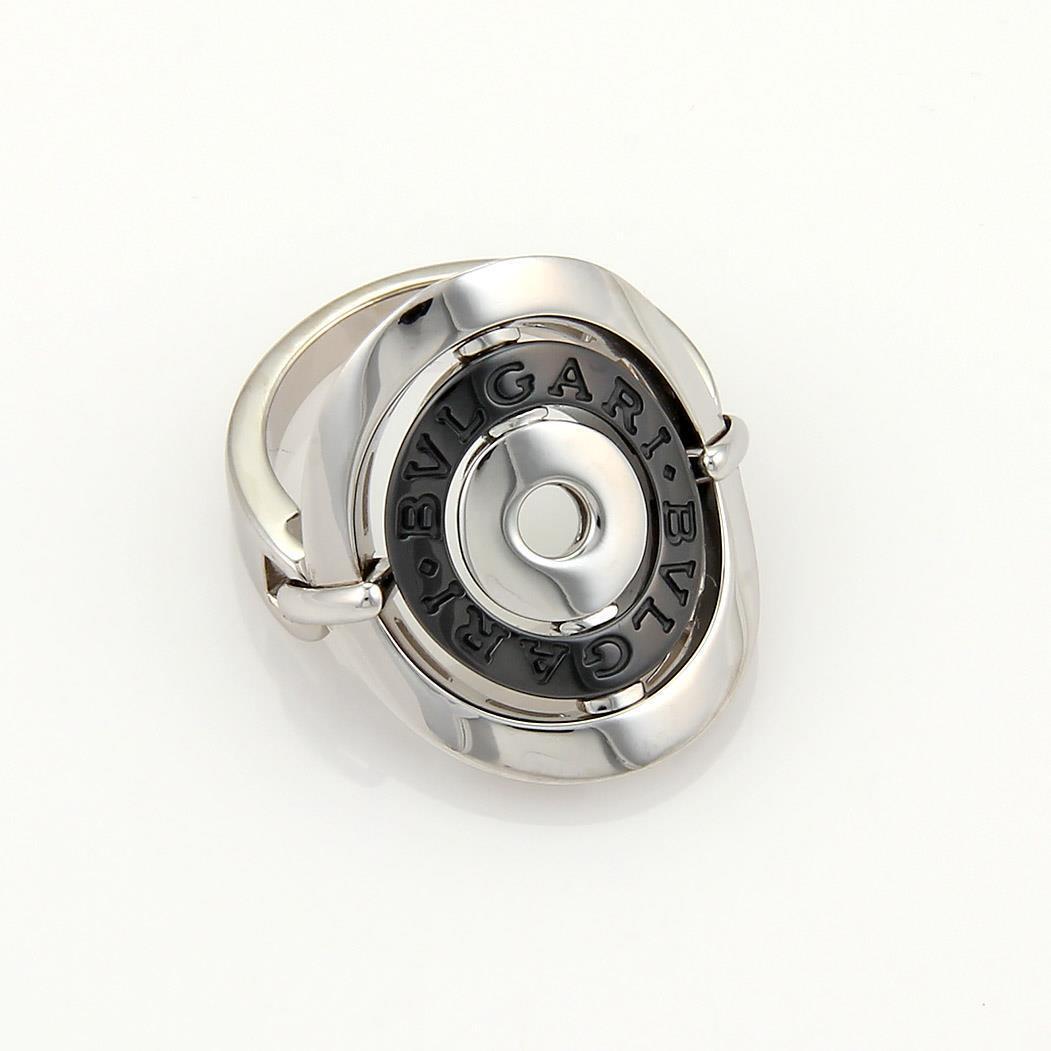 Bvlgari Bulgari Astral Cerchi 18k White Gold Steel Flex Oval Ring