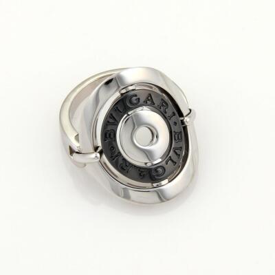 Bvlgari Bulgari Astral Cerchi 18k White Gold Steel Flex Oval Ring