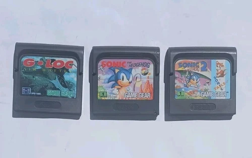 Sega Game Gear Lot Of 3 Carts Only Sonic The Hedgehog 1 & 2 & G loc Air Battle
