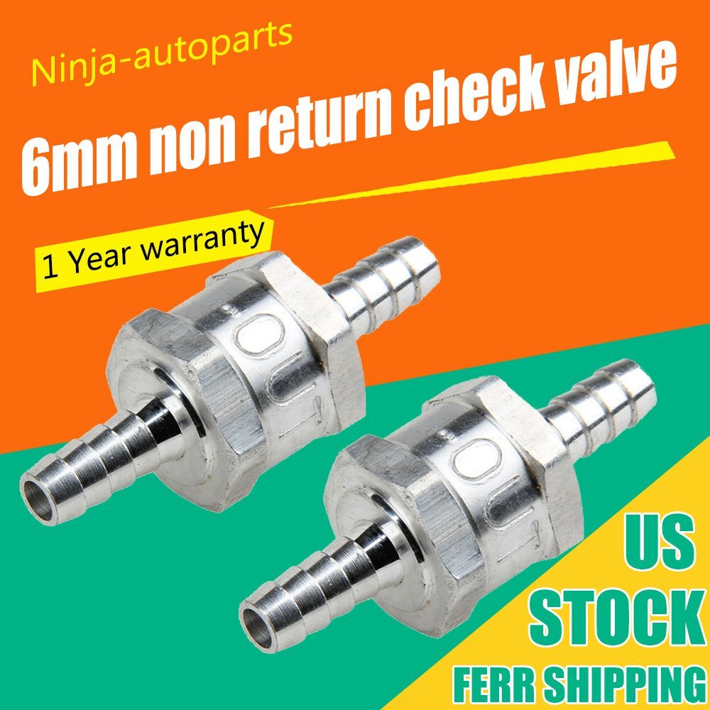 2pcs 6MM NonReturn One Way 1/4 Inch Air Fuel Oil Check Valve Diesel