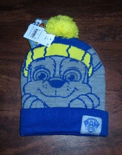 Nickelodeon PAW Patrol Chase Boys Winter Pom Hat Beanie NWT 2-7 Years