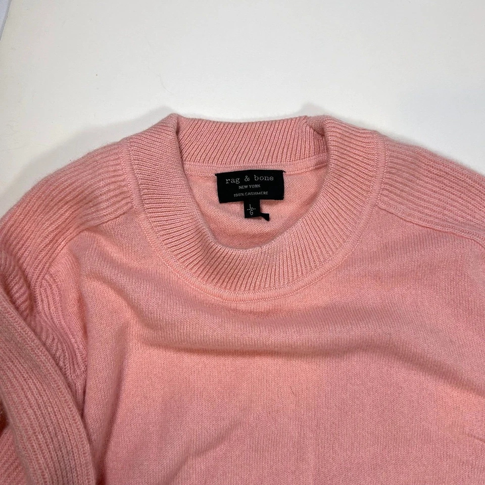 Rag and Bone Cashmere Crew Neck Sweater Womens Large Pink - Image 4 of 4