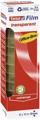 Tesa  57401-00002-02 Klebefilm Office Box - transparent 12 St., Bandgröße (L x B