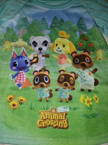 Horizons Animal Crossing Pajamas Set 2 Pieces XS Blue Nintendo Girls Set - Picture 4 of 7