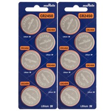 10PC MURATA CR2450 Lithium Watch Battery 3V 610mAh