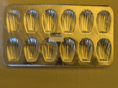 12 Cavity Madeleine Baking Sheet Pan Mold.    Makes 12 2'' X 3'' Cookies. NIP