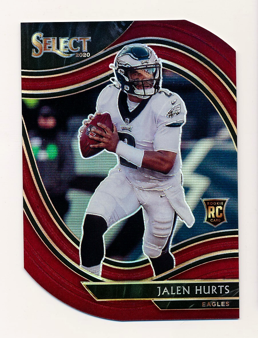 2020 Panini Select Field Level Maroon Prizm Die-Cut Jalen Hurts #350 RC Eagles