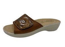 Fly Flot Donna Pantofole T5G16 Ciabatte Strappo Beige