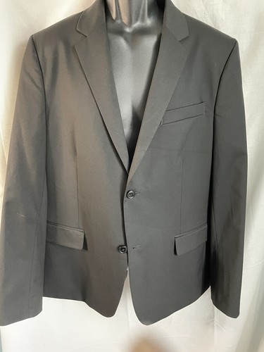Button Blazer Sports Coat Black 