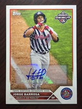 2023 Topps Pro Debut Jorge Barrosa Base Auto Autograph Diamondbacks Poodles