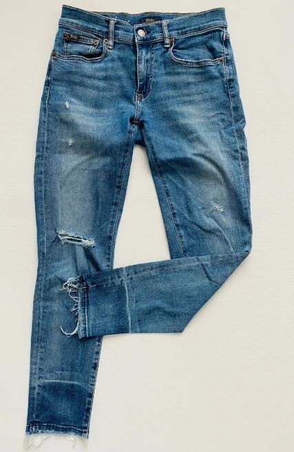 Джинсы Polo Ralph Lauren женские Tompkins Skinny Distress, синие, 28