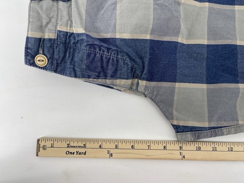 Abercrombie & Fitch Chino Shorts Mens Size 31 Button Fly Blue Gray Checks - Picture 9 of 11