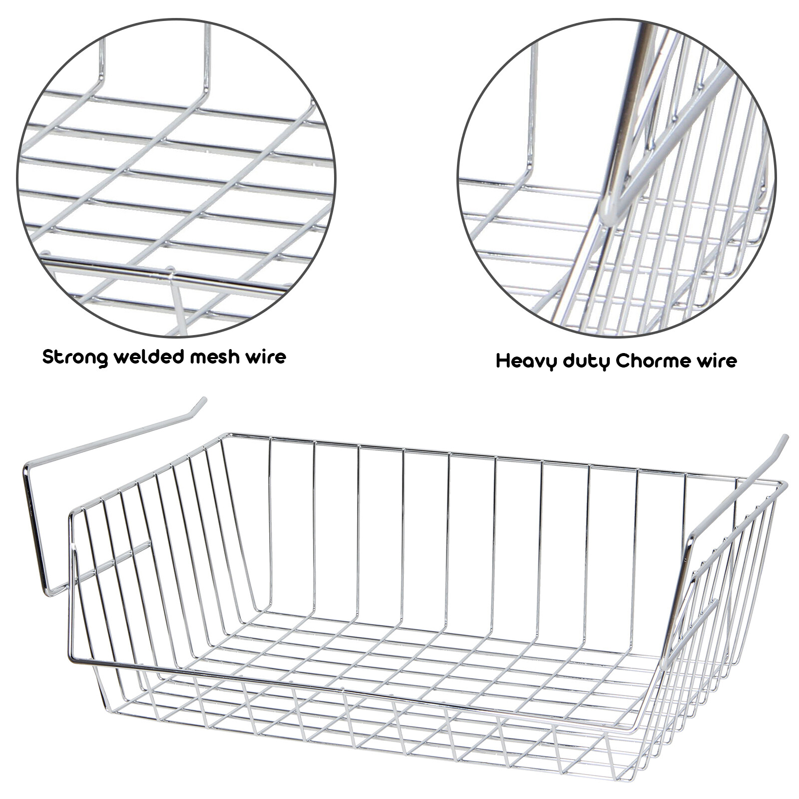 Under Shelf Storage Basket Rack Kitchen Cupboard Organizer Storage Unit White eBay