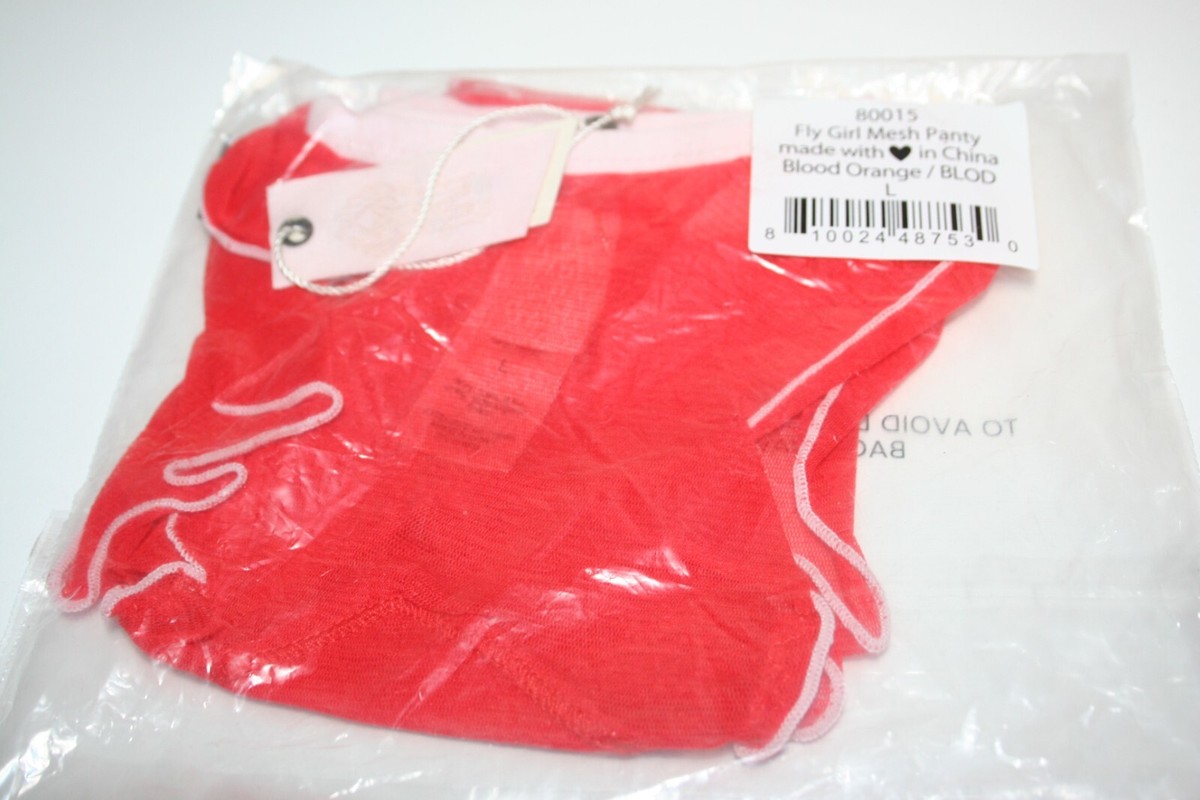 Free People HAH Fly Girl Mesh Panty Large Blood Orange | eBay
