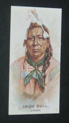 ALLEN GINTER CARD REPRINT 1989 CHEFS INDIENS IRON BULL CROW FAR WEST USA - Picture 1 of 2