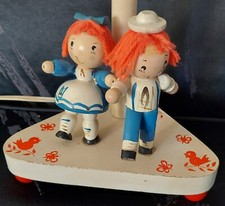 VINTAGE RAGGEDY ANN  ANDY CHILDRENS BEDSIDE LAMP with SHADE, WORKS, SMALL c1970