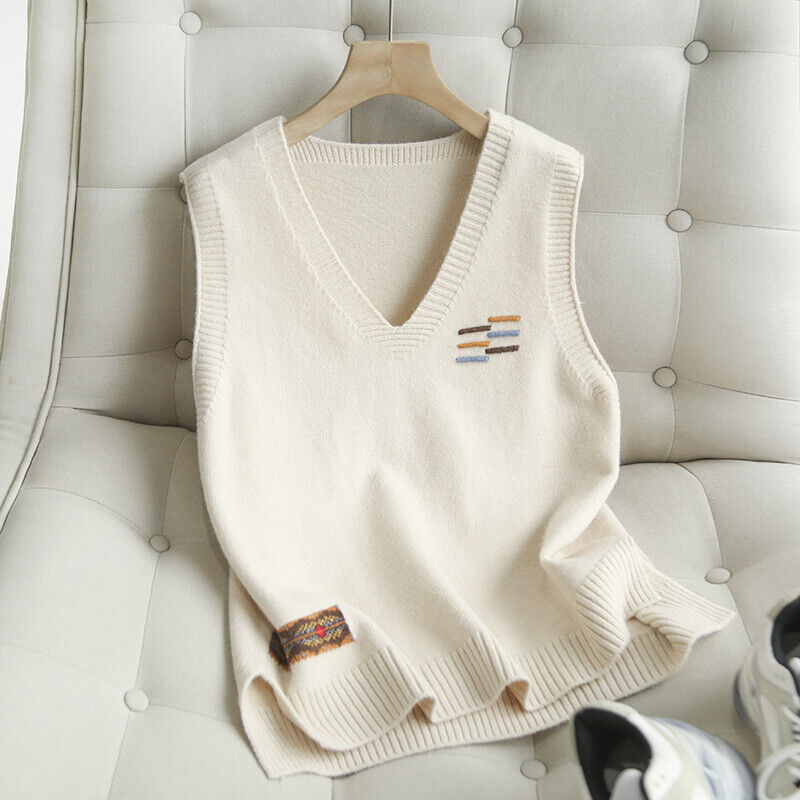 Women Knit Waistcoat Tank Top Sleeveless Sweater Vest Pullover Side Button  Gilet