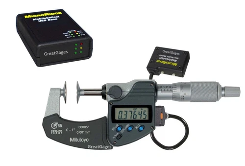 323-350-30-MC Mitutoyo Disc Micrometer 1" to PC Wireless Package