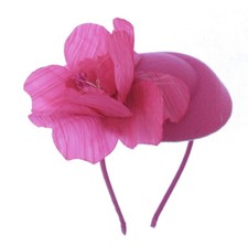 cute little cap pink fascinator on headband weddings, races, prom