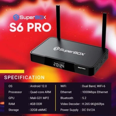 NEW SuperBox S6 PRO 2025 BEST TV Box with FREE SET-UP , Ready 2 Use , AUTHORIZED