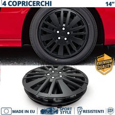 4 Copricerchi per Kia Rio 4 14'' Pollici Coppette NERE con 15 Razze MADE EU