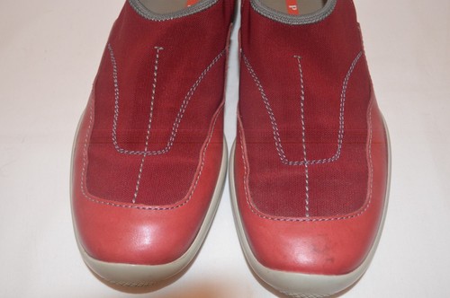 Prada Slip on Women's Sneakers Red/Gray Size 38.5 EU 8 US Pre-owned - Picture 7 of 24