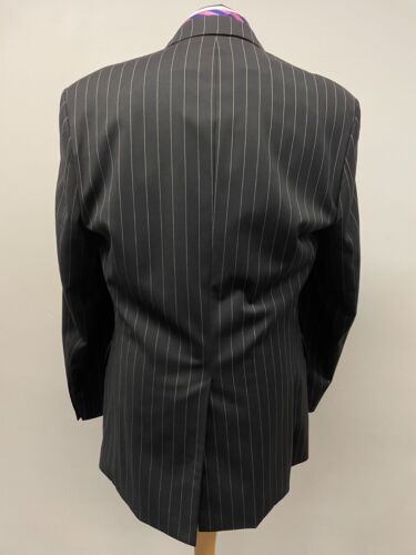 TRAJE HUGO BOSS 2 PIEZAS LANA SUPER 100 EN NEGRO TALLA 40R TRS W34 L33 COMO NUEVO (0342) - Imagen 5 de 13
