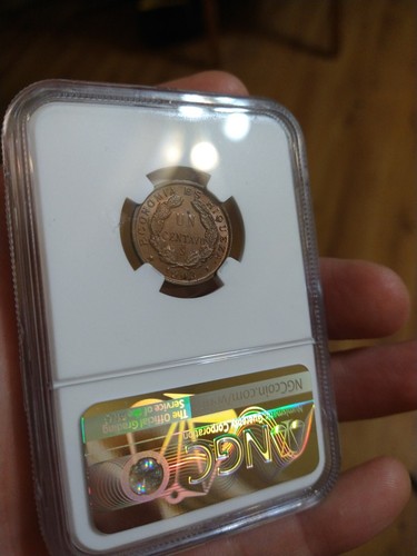 Chile 1908 Centavo NGC MS64RB - Picture 2 of 2