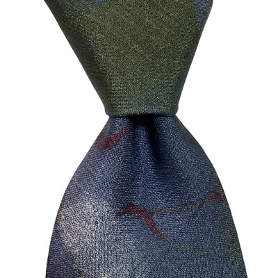 HUGO BOSS Men's 100% Silk Necktie ITALY Designer Geometric Blue/Green/Purple EUC