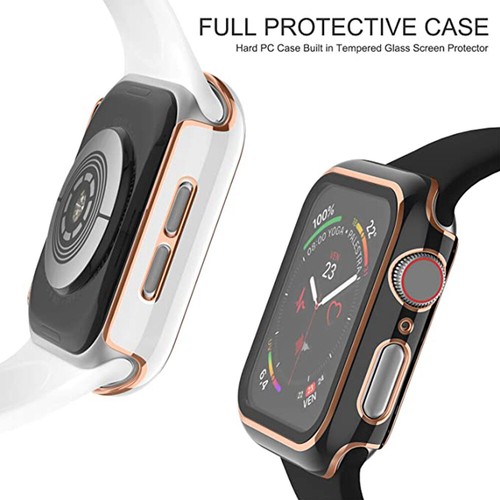 iWatch 44mm 40mm PC Case + Glass Screen Protector For Apple Watch SE 6 5 4 3 2 1 - Picture 6 of 30