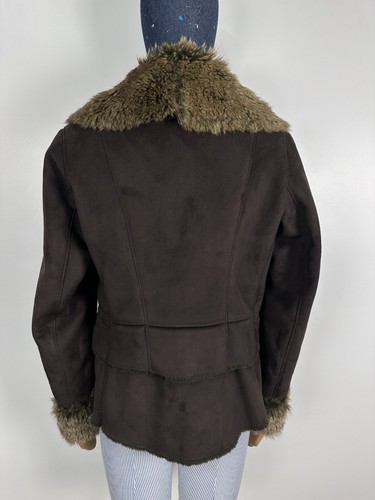 Balmain Vintage Sheepskin Coat Fur Jacket Brown Womans Size 40 - Picture 4 of 11