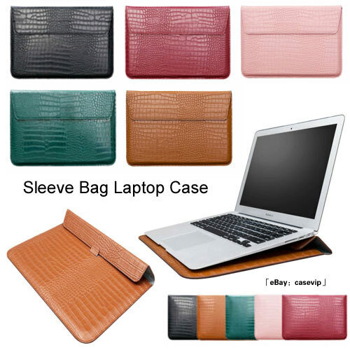 Crocodile Leather Stand Sleeve Bag For Macbook M4 Air 13 15 Pro 14 16 11 12 inch - Picture 1 of 28