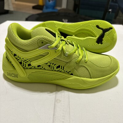 MCM x Puma TRC Blaze Court Sz 9 Made In Italy Acid Lime Green 37762301 Black