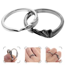 2 Pcs angel devil wings matching Rings Finger Jewelry Silver Finger Band Wedding