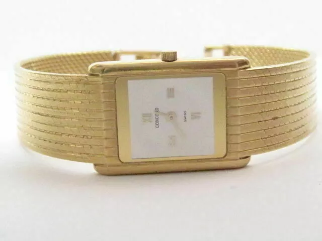 Vintage Concord Women s Gold Watch 18k Yellow Gold Analog Dress Battery