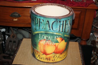 Large Farm Fresh Produce Peaches PLANTER Porcelain Pottery Brand New Country 