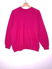 Vintage Fruit Of The Loom Sweatshirt Pink Purple Long Sleeve Crewneck Size Large