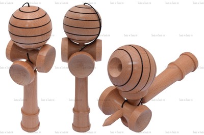 5 Way Black Lining Wooden Kendama Beech Competition Wood Toy Glistening Finish