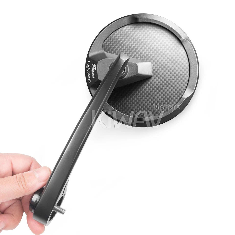 Barra de carbono espejos retrovisores redondos mate negro para Triumph 18-up Speed Triple RS Foto 3 de 4