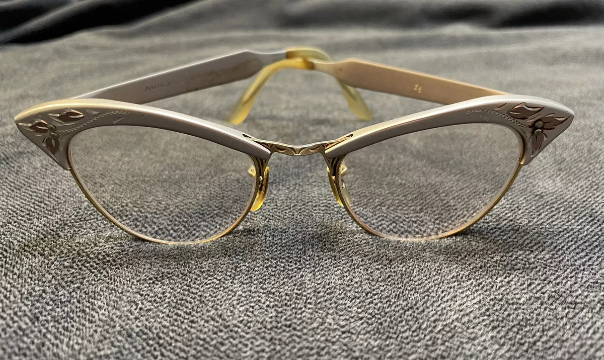 Vintage Silver Cat Eye Glasses 1/10 12K GF American Optical