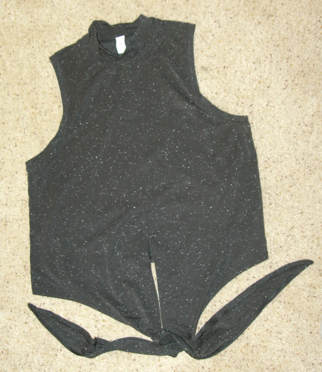 Lululemon Time to Restore top sleeveless tank mock turtleneck black white ties 4