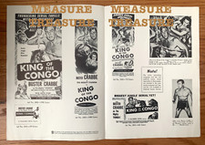 1952 KING OF THE CONGO, FRANK FRAZETTA BUSTER CRABBE, ORIGINAL FILM PROGRAM F29D