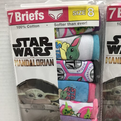 Star Wars Mandalorian Baby Yoda Girls (4) 7 Piece Sz 8 Panty Underwear 28 Pairs - Picture 2 of 3