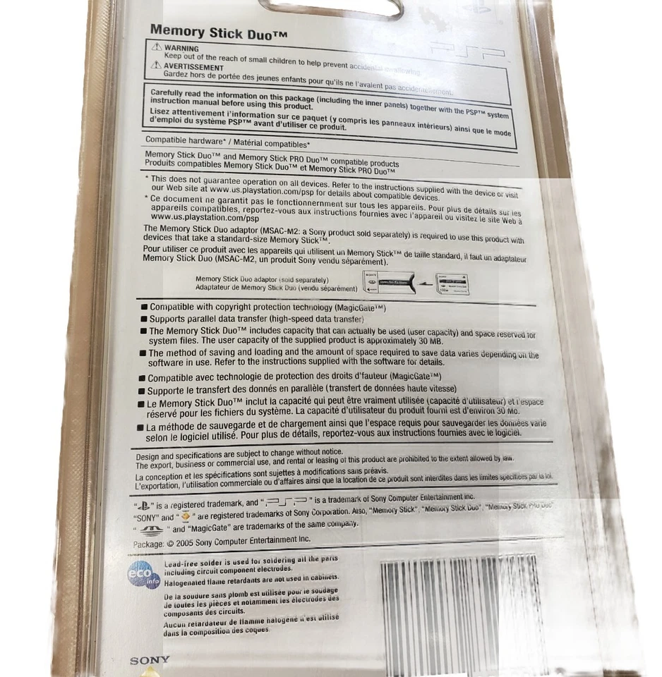Sony PSP 32MB Memory Stick DUO Magic Gate (Official OEM) PSP-M32 New Sealed - Image 4 of 4