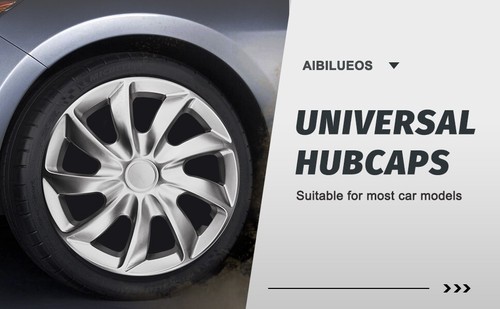 15" Silver Wheel Covers 4-Set Full-Rim Easy Snap-On Hubcaps R15 Universal READ - Bild 6 von 19