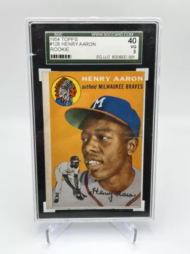 1954 Topps Henry Hank Aaron SGC 3 rookie RC Braves #128