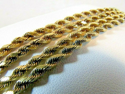 14K Gold Diamond Cut Silk Rope Necklace 