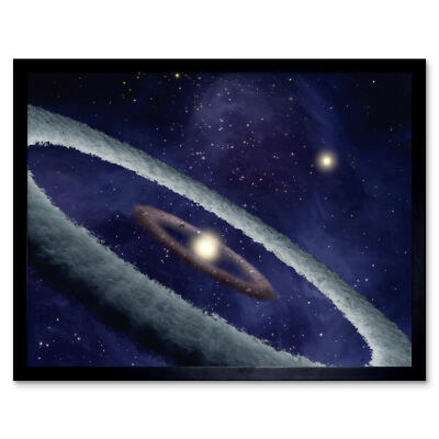 Space NASA HD113766 Stellar Disk Binary Star Illustration Wandkunstdruck gerahmt