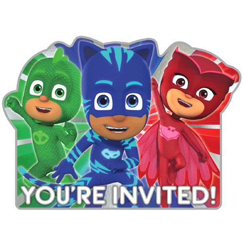 PJ MASKS DELUXE INVITATIONS (8) ~ Birthday Party Supplies Stationery Cards Notes - Bild 1 von 1